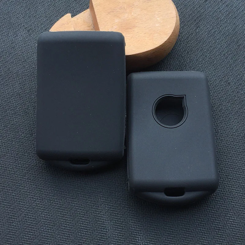 Силиконовой резины автомобиль ключ чехол shell набор сумка для volvo s90 cx60 xc90 vx90 ключ крышка - Название цвета: Черный