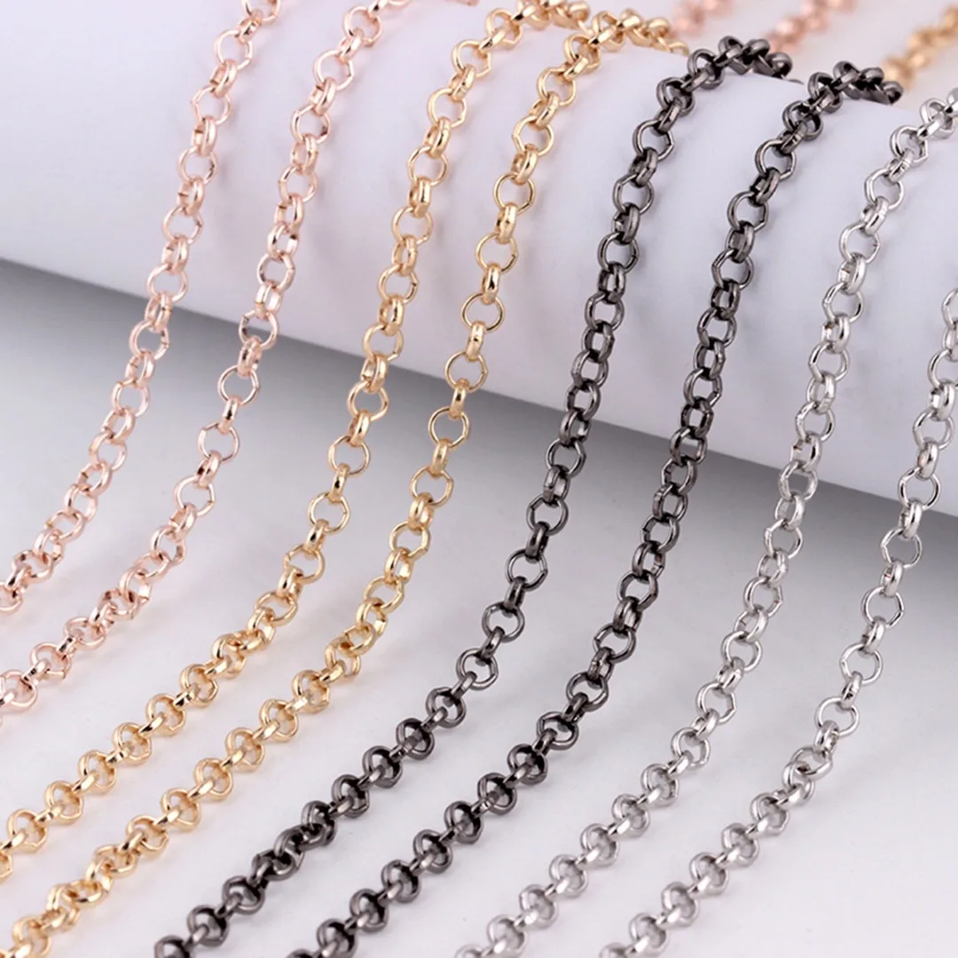 Fashion Men Neckalces Chain Vintage Long DIY Jewelry Silver/Gold Color O Chains Box Chain Necklace 60cm shellhard