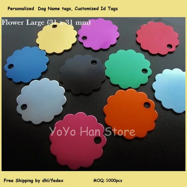 flower shaped dog tag