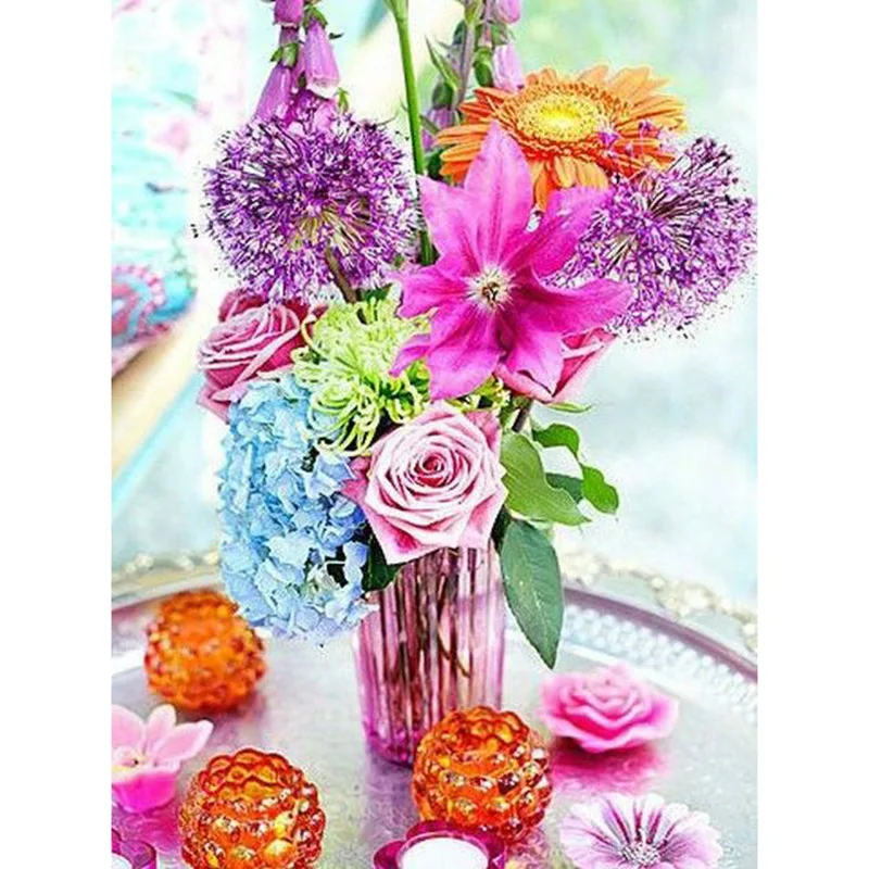 New-full-diamond-mosaic-Crafts-crystal-Cross-Stitch-handmade-Lily-Rose-Bouquet-home-Decor-embroidery-5d