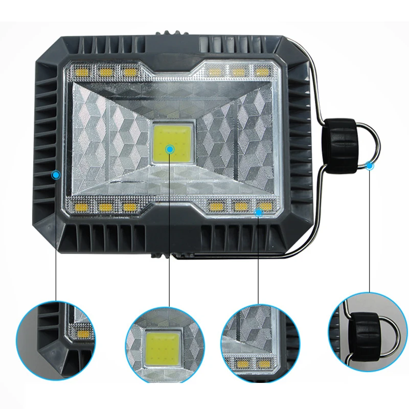

Solar Powered COB LED Light Dimmable 3 Modes Portable USB Rechargeable Hanging Solar Projector Lamp For Lawn Street Light Yard #