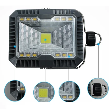 

Solar Powered COB LED Light Dimmable 3 Modes Portable USB Rechargeable Hanging Solar Projector Lamp For Lawn Street Light Yard #