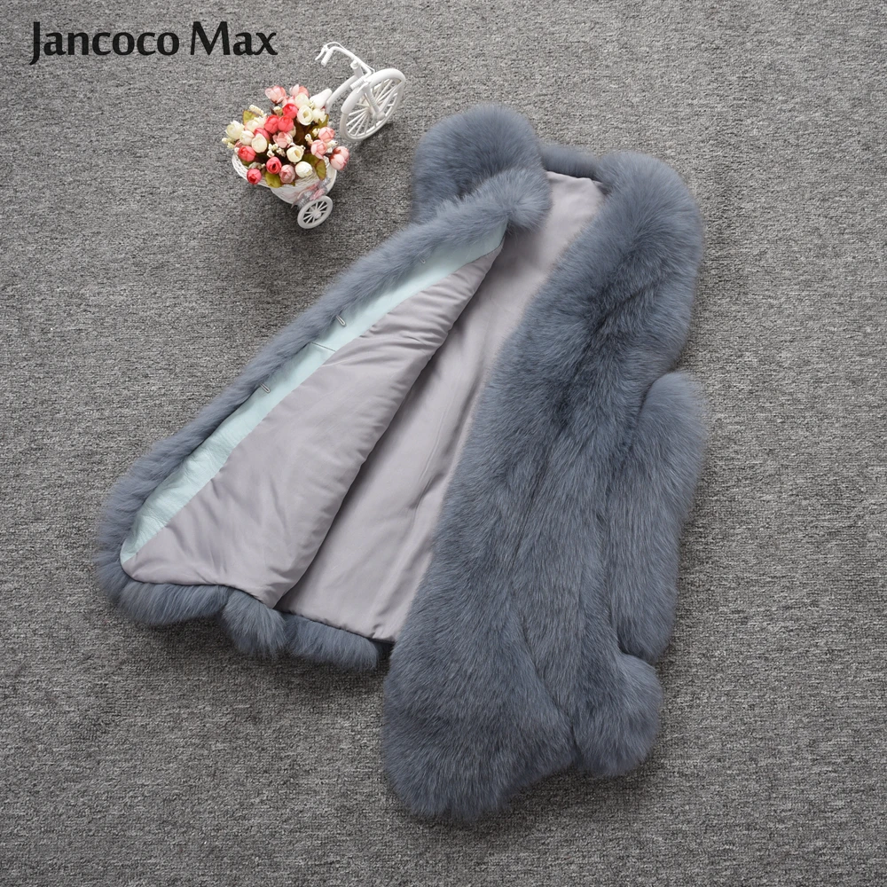 2019 New Arrival Winter Warm Natural Fur Long Gilets Women Real Fox Fur Vest Luxury Fluffy S7429