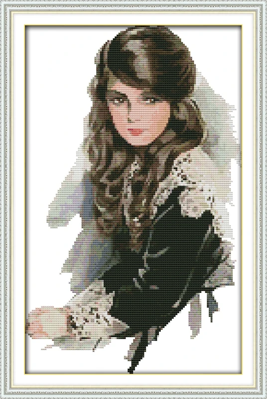 

A Russian girl (2) counted printed on fabric DMC 14CT 11CT Cross Stitch kits,embroidery needlework Sets, Home Decor