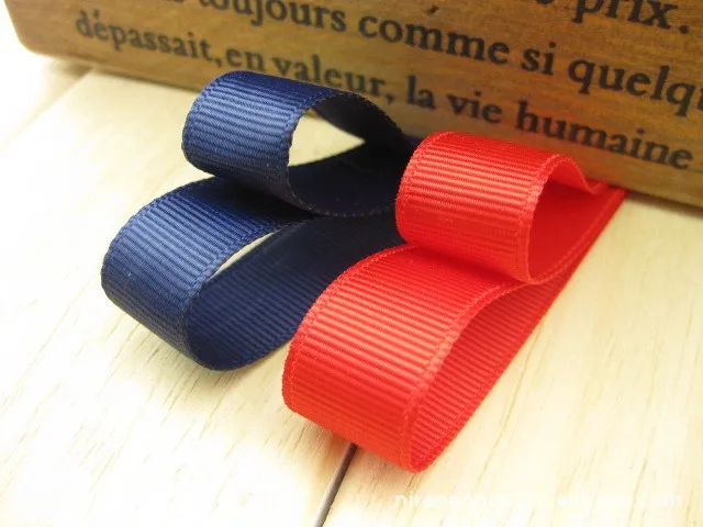 Classic 15mm Double Face Satin Ribbon DIY Polyester Rib Manual Ribbon Blue and red Hair accessories grosgrain ribbon 10MLot_7
