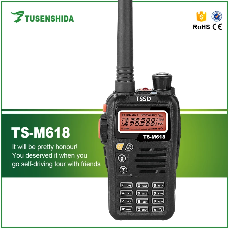 

Free Shipping 200 CHS 5W Long Range Dual Band Ham FM Transceiver TS-M618