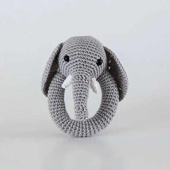 

Crochet Baby Elephant Rattle Baby Gift handmade Infant toy and doll