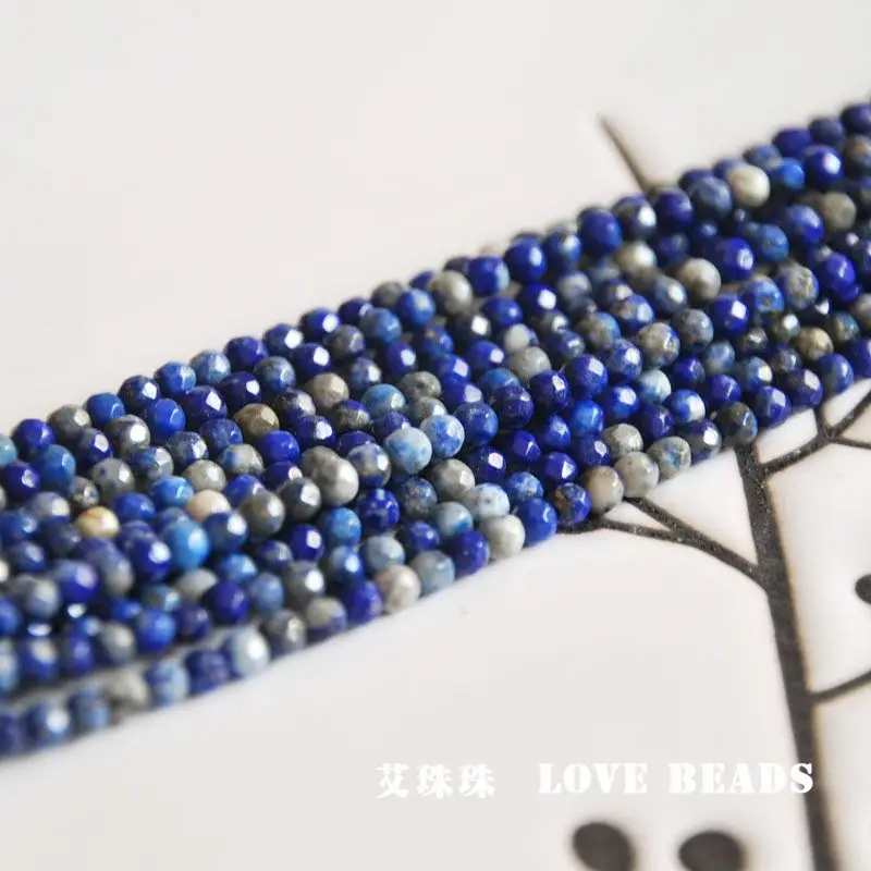 Оптовая продажа граненые бусины из натурального лазурита 3 мм 15 дюймов/38 см