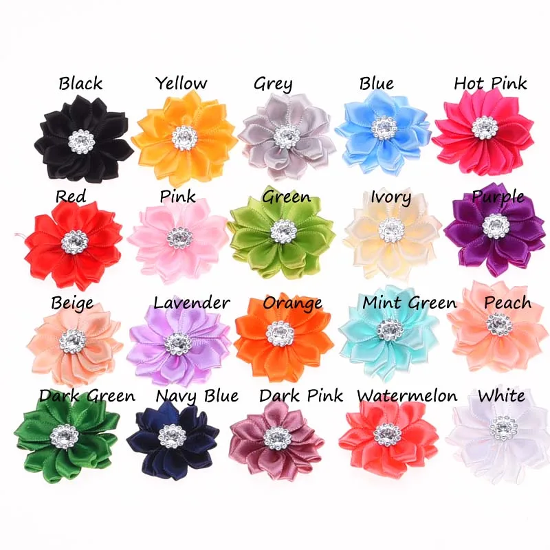 

180PCS Hair Accessories Flower headwear DIY Flowers Artificial Rhinestone Flowers for headband Hair Flowers