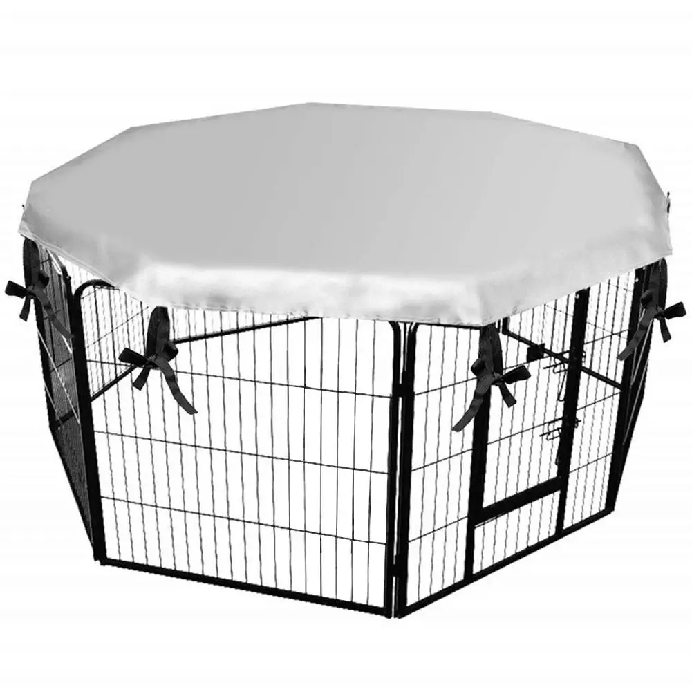 Клетка для собак чехол для собак на открытом воздухе, защита от солнца, непромокаемые Водонепроницаемый анти-побег Защитная крышка - Цвет: White