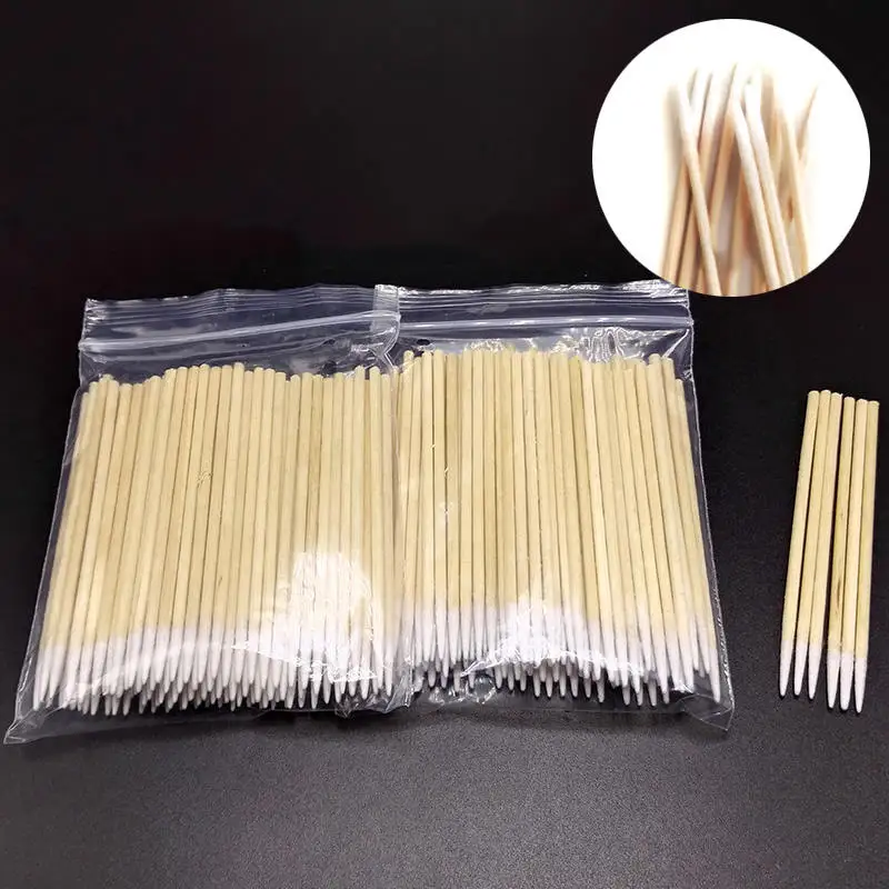 100 шт. деревянные ватные палочки для макияжа|cotton swab|wooden cotton swabscotton swab stick |