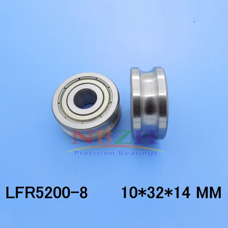 8 мм трек LFR5200-8 LFR5200 KDD R5200-8 2RS паз роликовые подшипники 10*32*14 мм(прецизионные двухрядные шары) ABEC-5