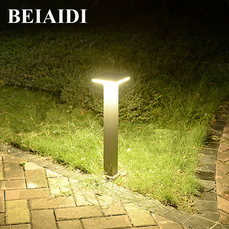 

BEIAIDI 10W Outdoor Garden Lawn Lamp Modern Courtyard Villa Park Landscape Light Waterproof Pole Lawn Bollards Lighting Fixtures