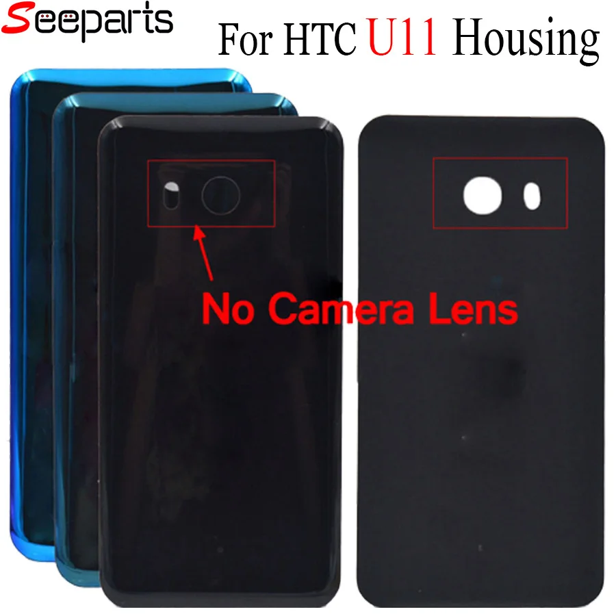 

For HTC U11 U-3w W-1w Back Cover Case Battery Door Without Camera Lens Glass Housing 5.5" For HTC U11 Battery Cover