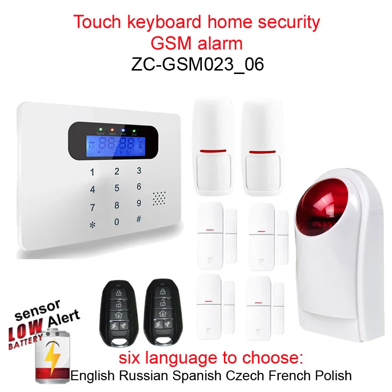 Free shipping wireless home security touch keyboard gsm alarm system 6