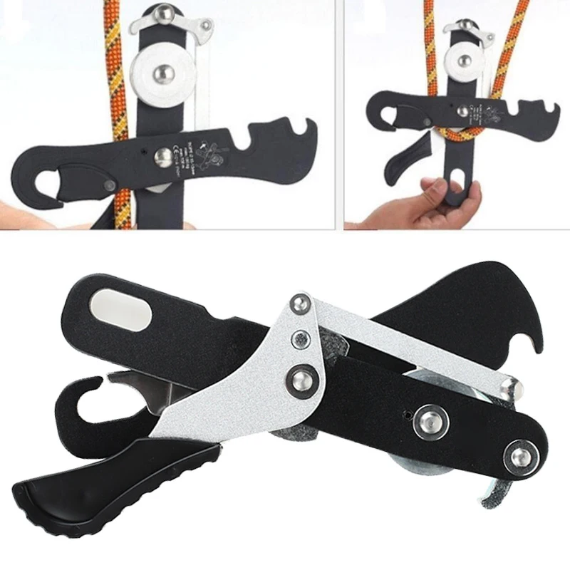 150 Kg Self-Braking Stop Outdoor Sport Strong Climbing Stop Descender Tool Caving Rappelling Rope 10-12mm Durable Rappelling