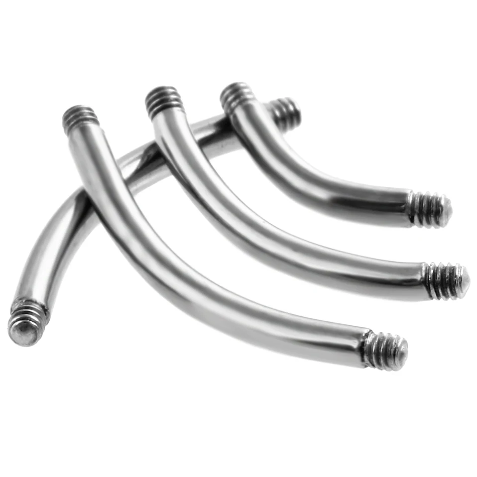 50pcs/lot 14G 16G G23 Solid Titanium Navel Ring Eyebrow Bar - Post Accessories Piercing Jewelry -Post Lengths 6mm-16mm