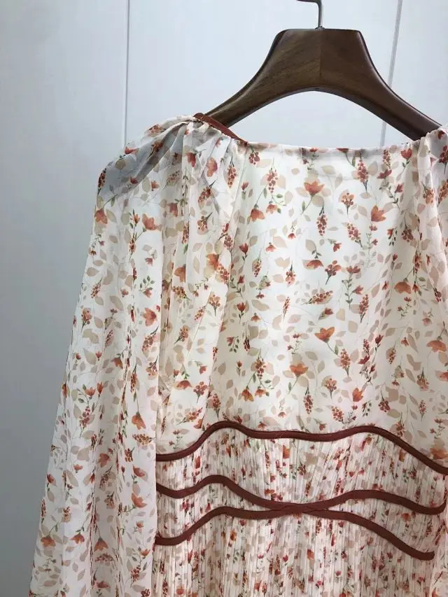 Женское шифоновое пляжное платье с цветочным рисунком
