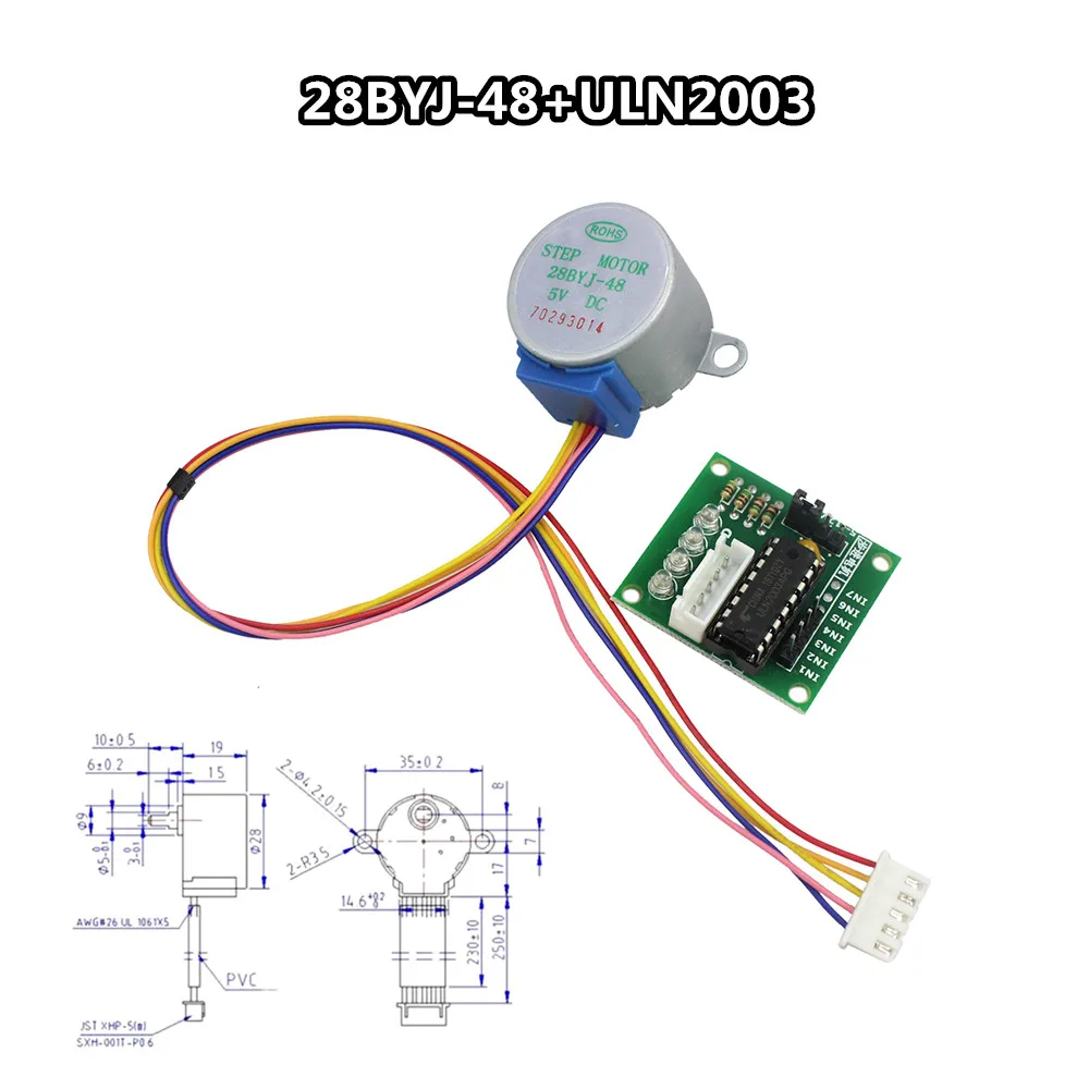 

Smart Electronics 28BYJ-48 5V 4 Phase DC Gear Stepper Motor + ULN2003 Driver Board for arduino DIY Kit