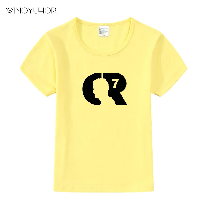 Kids CR7 Cristiano Ronaldo Print T-shirt Clothes Summer Casual Short Sleeve T Shirt Boys Girl Football Tshirt Cool Tee Tops