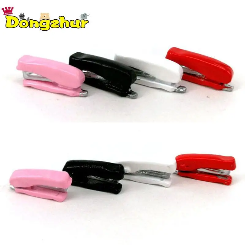 

NEW Dollhouse Miniature 1:12 Toy Metal Stapler Model Length 1.9cm Red White Pink Black WWP8973