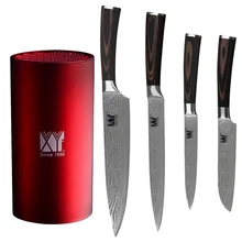 XYj Marke 5 stücke Set 7Cr17 Edelstahl Messer Utility Santoku Chef Fleischmesser Und Küchenmesser Stehen Heißer Verkauf Werkzeug halter