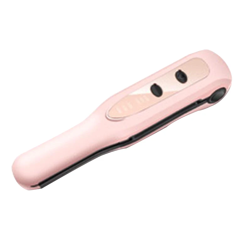 Pink 2 в 1 Мини беспроводной Usb Перезаряжаемый выпрямитель для волос бигуди 3D плавающий плоский утюг двойная нагревательная пластина щипцы для завивки волос - Цвет: Pink