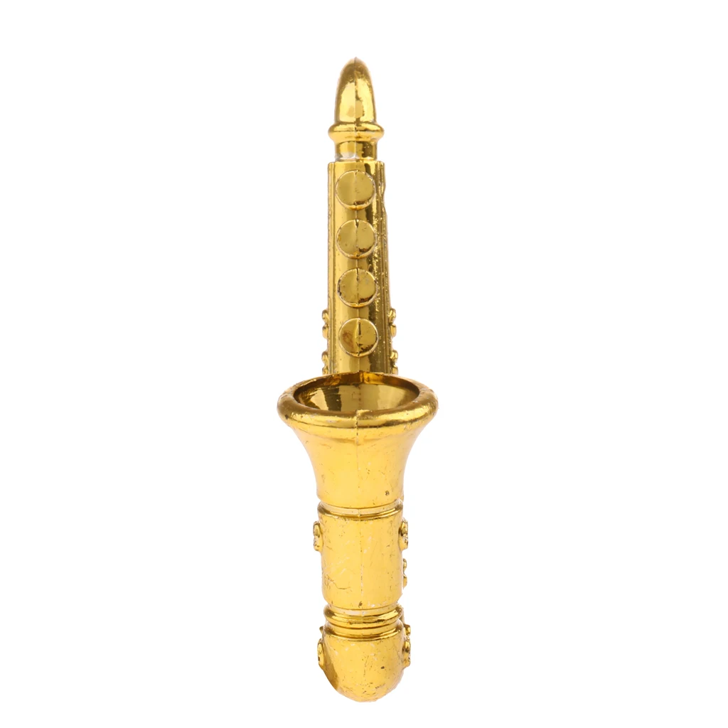 1/12 Dollhouse Miniature Musical Instrument Plastic Saxophone Model Figures Toy Accessory - Fit for House Garden Room Decro