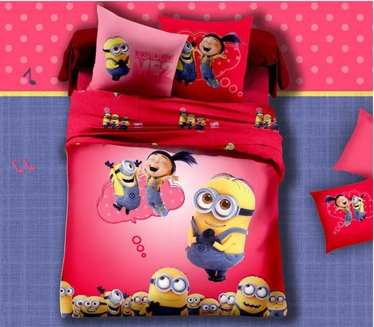minion bed designer bedding set king queen size cartoon for kids queen size character sheets