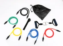 11 pcs /set new style Latex Resistance Bands Set Resistance Tube with plastic heads 50 sets free shipping