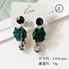 Conjunto de pendientes colgantes con forma de corazón para mujer, set de pendientes colgantes con diseño geométrico de hojas verdes coreanas, venta al por mayor, DDE, otoño e invierno, 2022 ► Foto 2/6