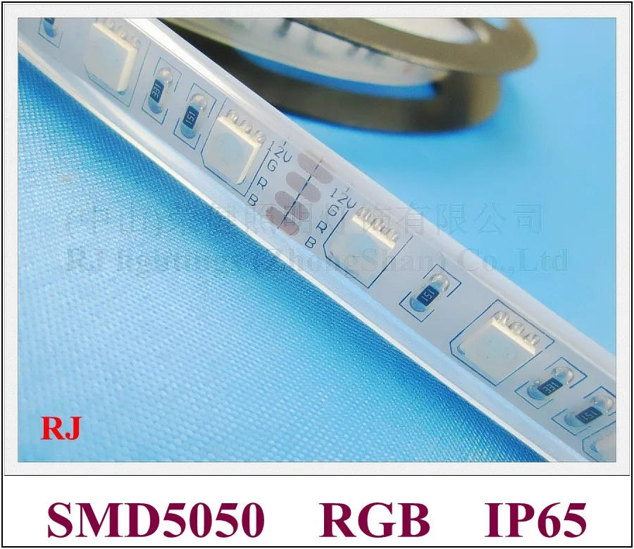 

LED strip SMD 5050 waterproof RGB LED soft strip light DC12V SMD5050 60 led / M 5M / roll IP65 silicon tube waterproof outdoor