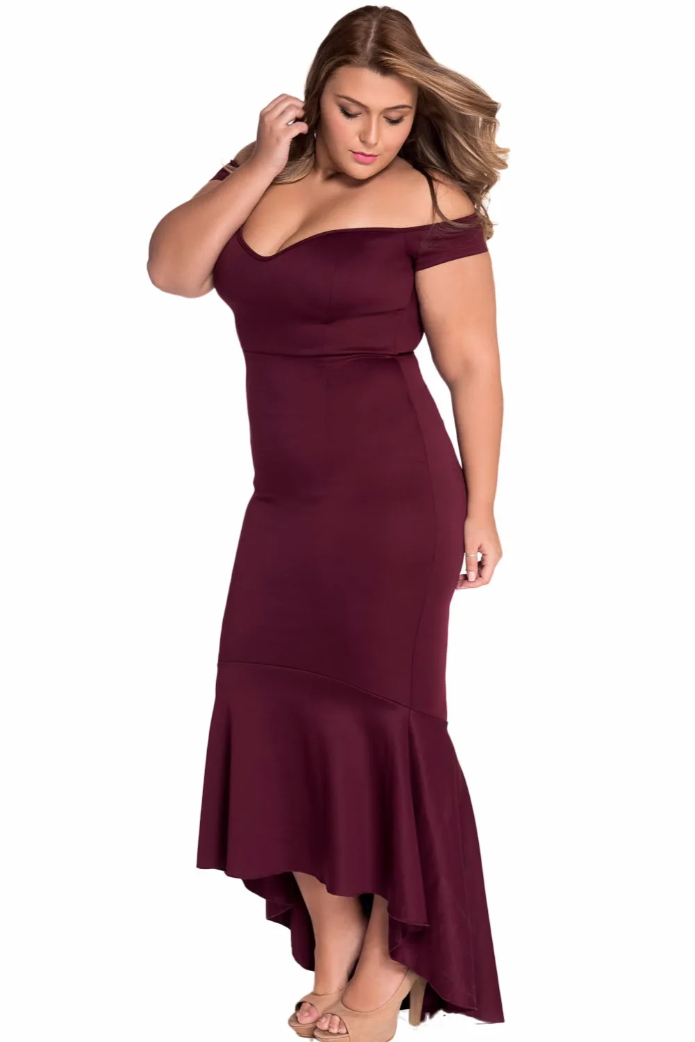 Maroon-Off-shoulder-Mermaid-Jersey-Evening-Dress-LC60171-1-8
