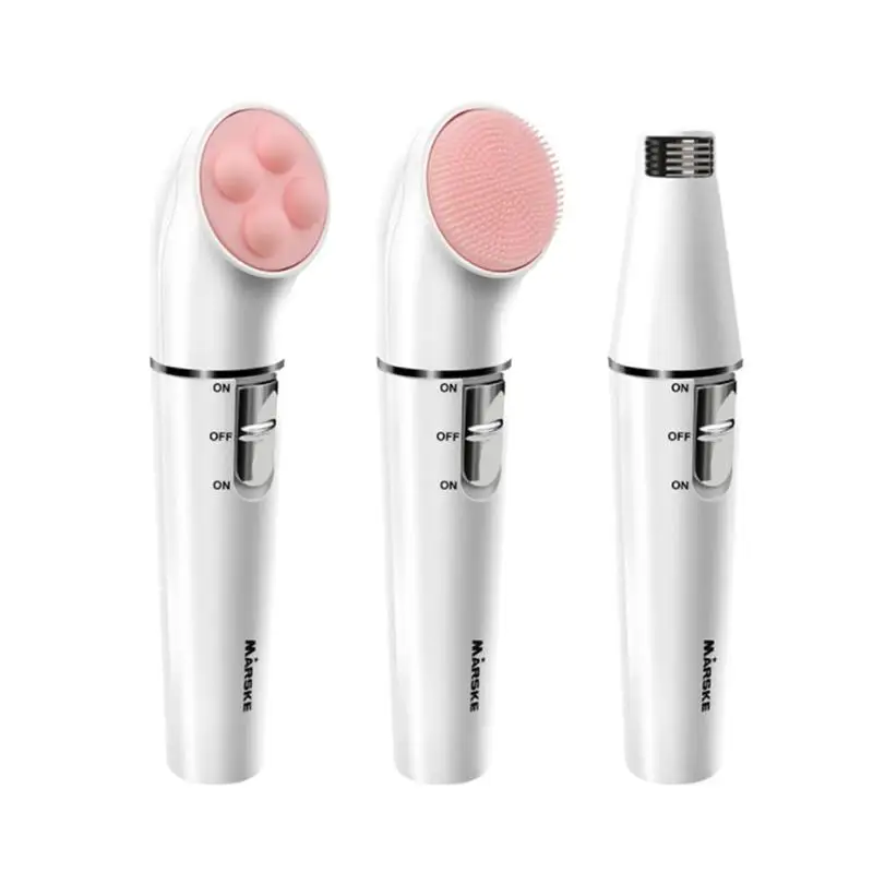 

3in1 Lipstick Eyebrow Trimmer Mini Electric Shaver Face Cleaning Brush Pore Cleanser Painless Hair Removal Machine Epilator Pen