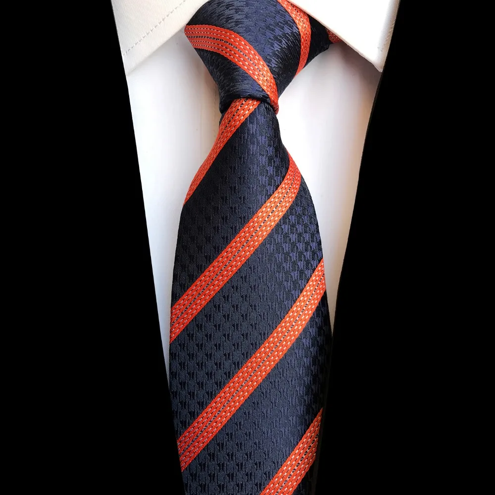 Ricnais Fashion Plaid Tie Silk Jacquard Woven Wedding Tie for Men Striped Gradient Blue Red Green Necktie Suit Party Gravatas