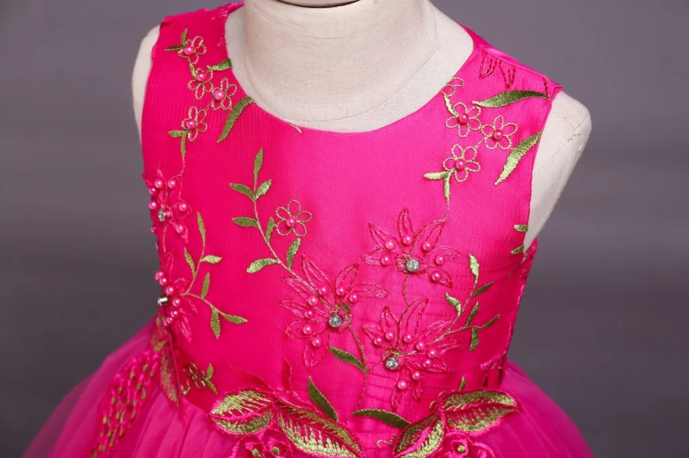 Кружевное платье для девочек на свадьбу с буфами и буфами из тюля, украшенное буфами и цветами; костюм; детское платье для дня рождения; вечернее платье принцессы для девочек-подростков; BH-838