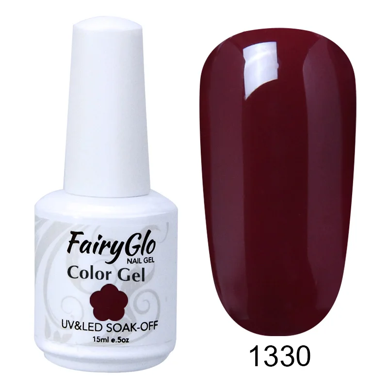 1330 FairyGlo 15 мл винно-красный Гель-лак для ногтей замачиваемый УФ-гель для ногтей Гель-лак для нейл-арта лак Vernis полуперманентный - Цвет: 1330