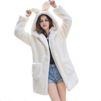 

Fur coat autumn and winter clothing new Vetement femme 2018 fashion coat imitation rabbit fur coat female long thick plush