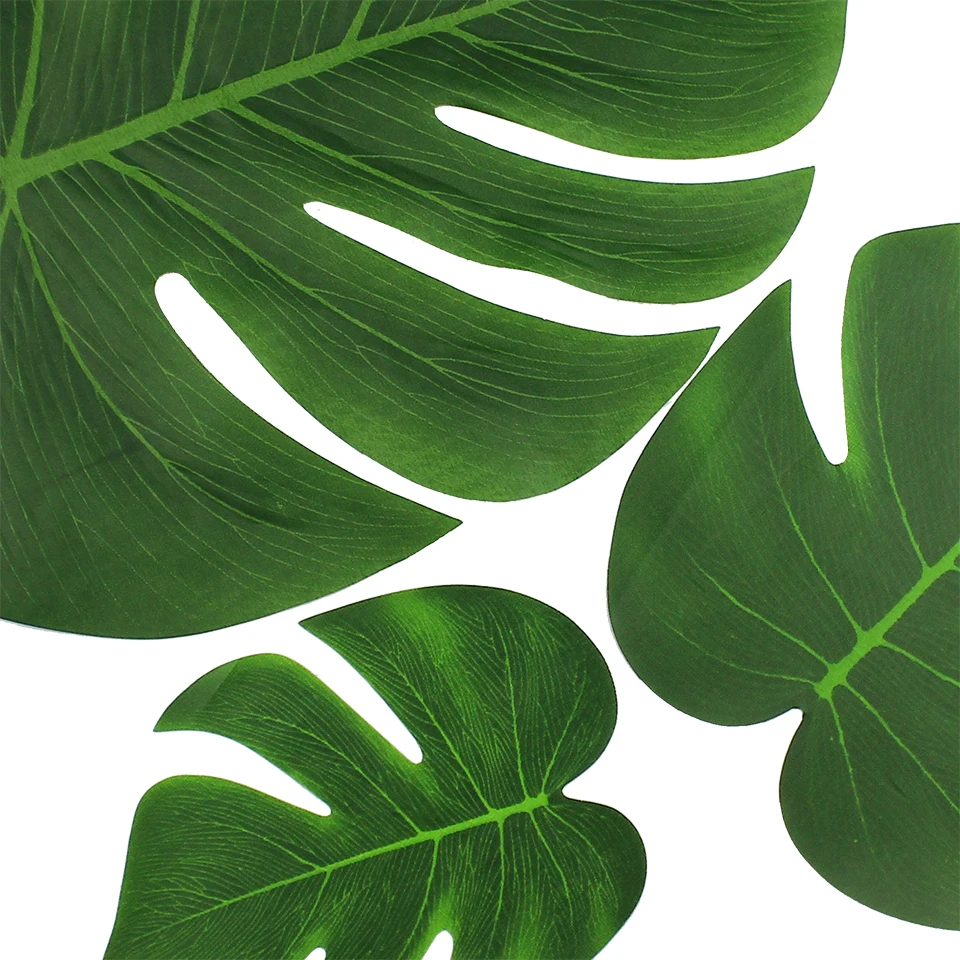 HUADODO 12 шт. искусственные Пальмовые Листья для DIY Тропический гавайский темативечерние домашний сад стол Свадебные украшения