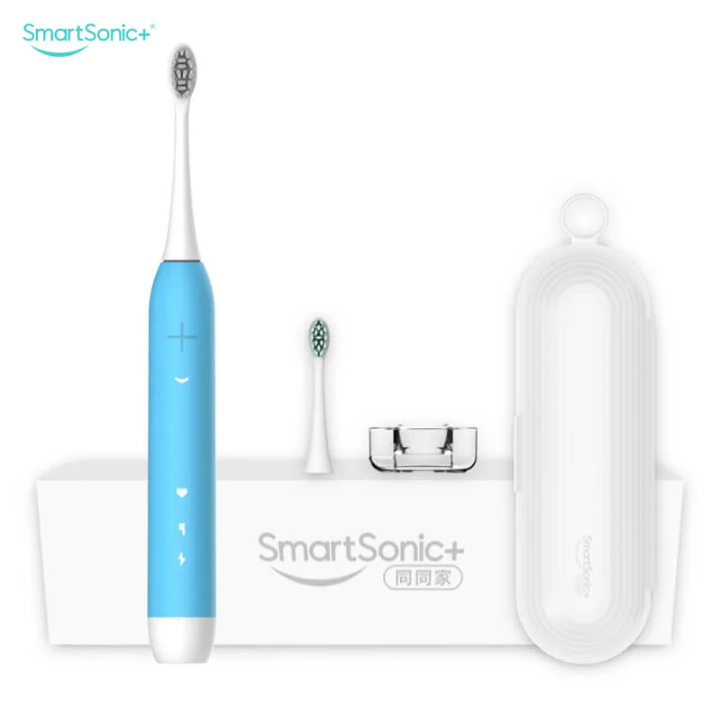 SmartSonic+ Электрический Зубная щётка, по специальной цене, TravelBoxWirelessCharge3Optional modesnovice, синий, DuPont, автотаймер, IPX7Acoustic