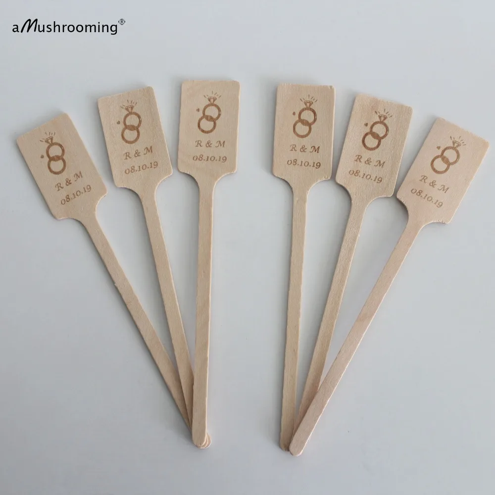 Персонализированные деревянные палочки с монограммой, для свадебного коктейля, на заказ, мешалки для напитков, для помолвки, для свадебного душа, вечерние, кафе
