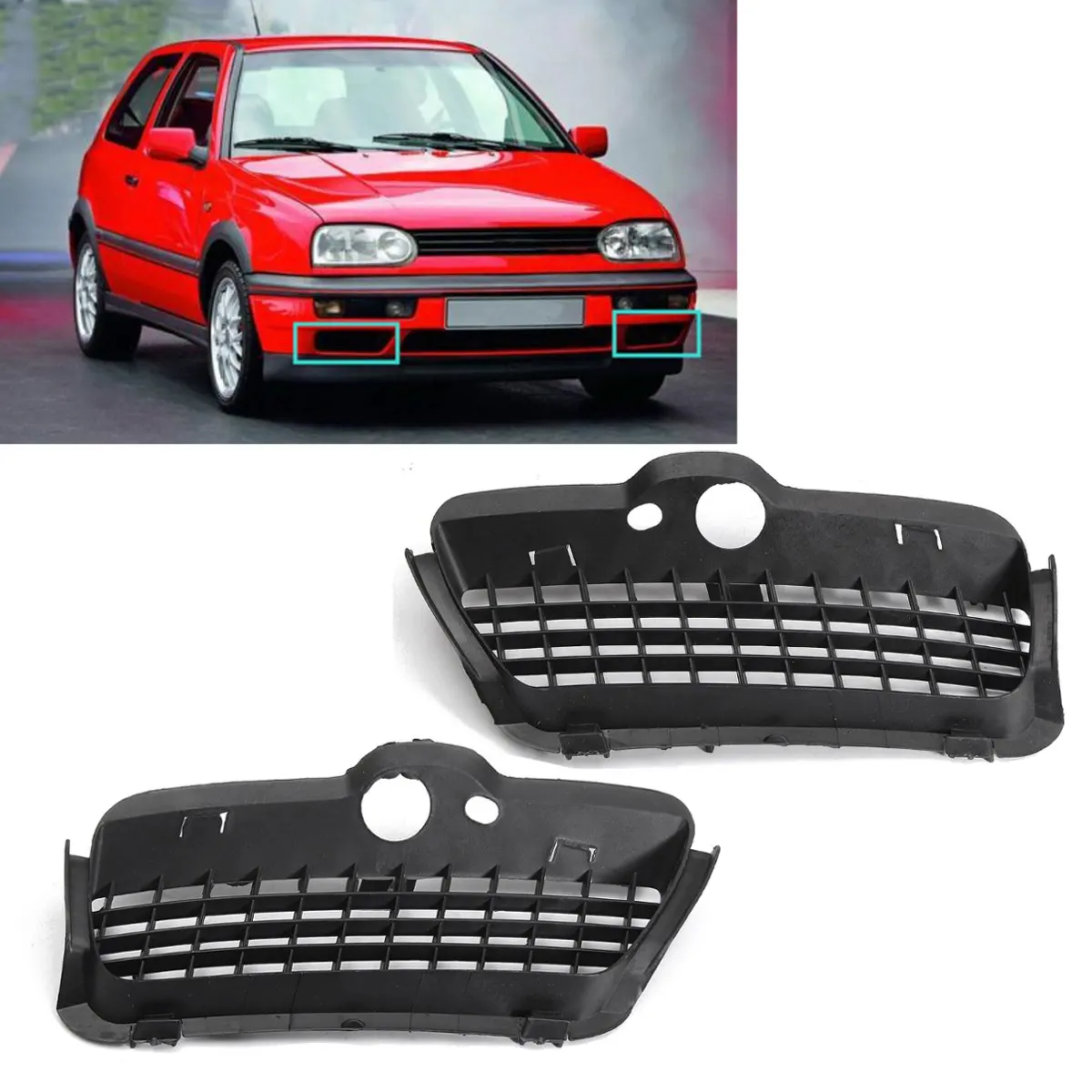 

1 Pair Front Bumper Lower Grilles Right and Left Sides For VW /Golf MK3 1993-1998 1H685366601C