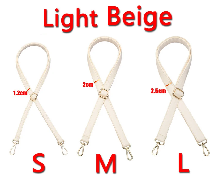 Light beige 4 металлических цвета! Diy Регулируемая сумка ремешок Замена овчины ПУ кожа Наплечные ремни для сумки, сумки, кошелек Длинные ремни - Цвет: Light beige