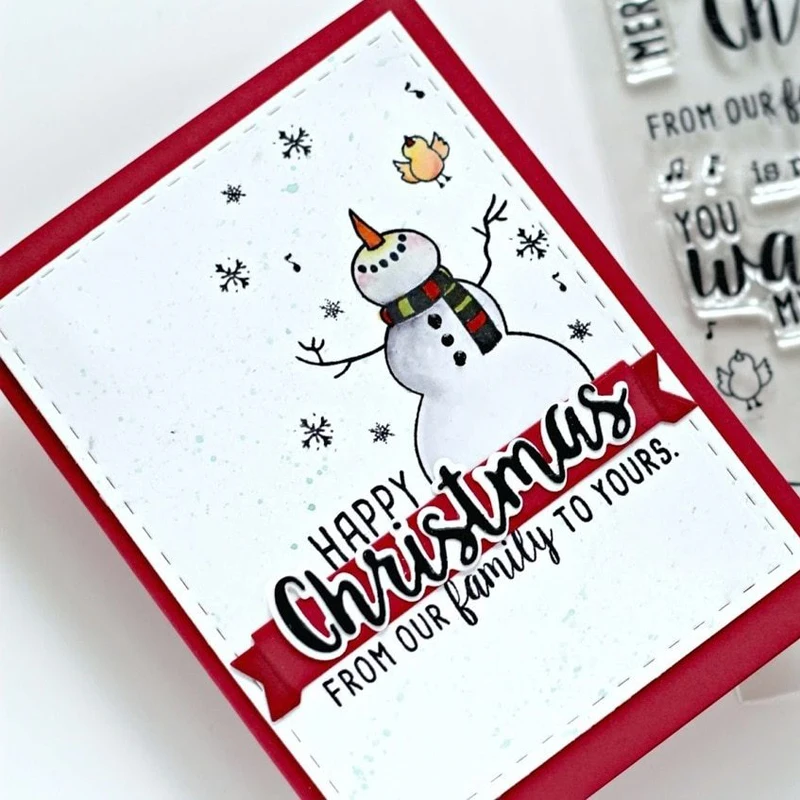 

Let It Snow Snowman Transparent Clear Silicone Stamp DIY Scrapbooking/Photo Album Card Making Handcraft Decorative Clear Stamp