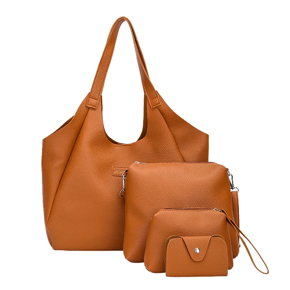 

Maison Fabre Women Four Set Handbag 4pcs/set Woman High Quality PU Leather Female Solid Tote Bag Casual Wallet Bags