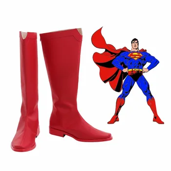

Superman Clark Kent Shoes Boots Cosplay Accessory Adult Unisex Men Women Shoes Fancy Red Superman Boots Size 34-43