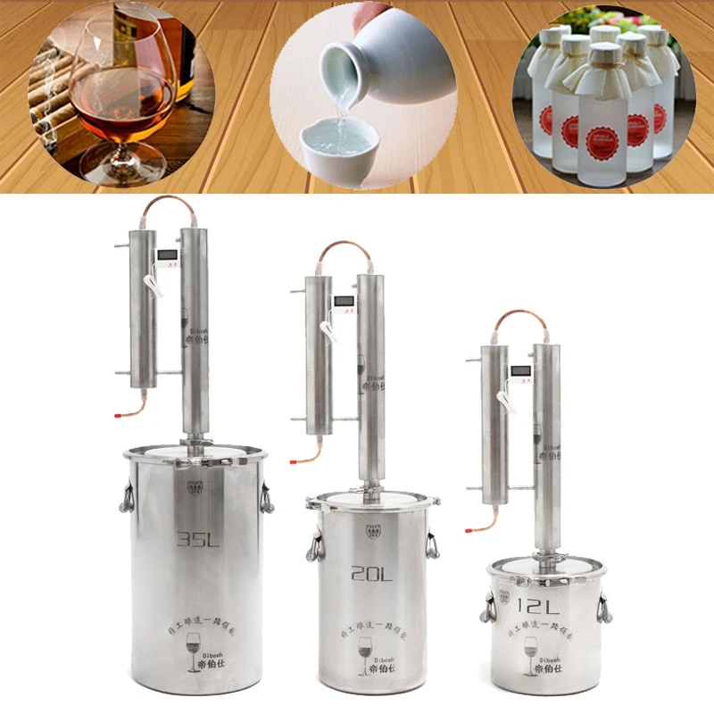 

Durable 12/20/35L DIY Alcohol Ethanol Distiller Home Brew Still Moonshine Wine Making Tools Boiler