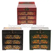 Винтажный Деревянный Комод для украшения дома на память, Женский комод для украшения, ожерелья, чехол, коробка