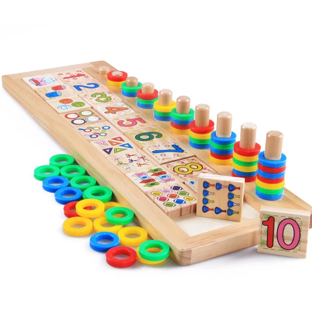 Free Shipping!Baby Toys Montessori Educational Wooden Toys Teaching Logarithm Version Kids Wooden Building Blocks Toys Gift 1pc baby-building-blocks-wooden