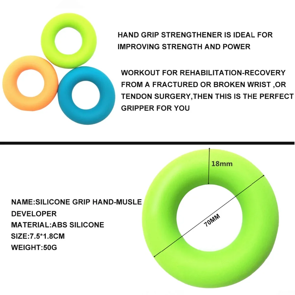 1 шт. 7 см Силовой Ручной Захват Кольцо для силовой тренировки мышц, резиновый Фитнес Бодибилдинг карпальный экспандер для тренировок палец кольцо